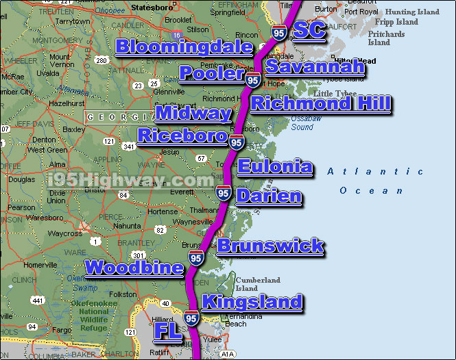 Interstate 95 GA Driving Distance