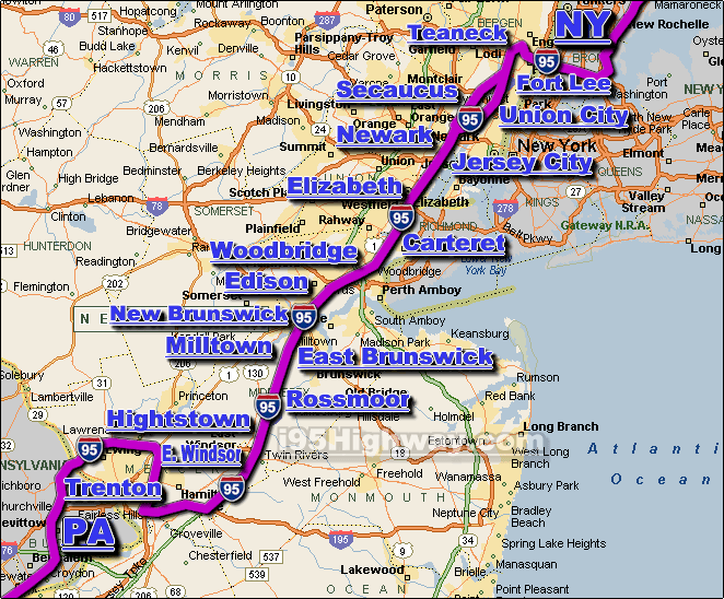 Interstate 95 NJ Driving Distance