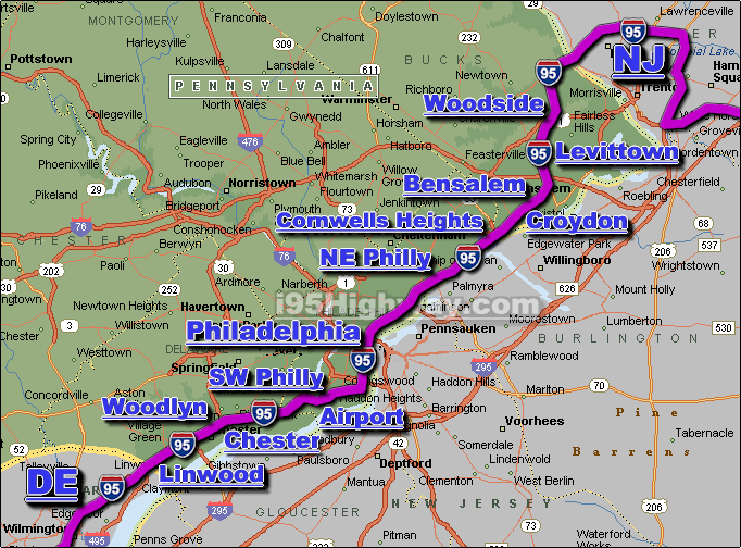 Interstate 95 PA Driving Distance