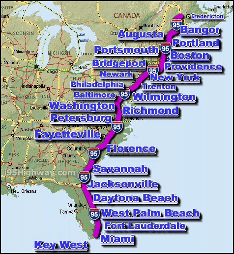 I-95 Weather Conidtions Map