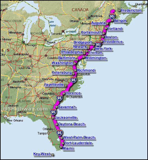  Image From I95highway Interstate 95 Map 