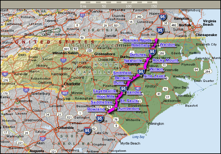 Interstate 95 North Carolina Map 